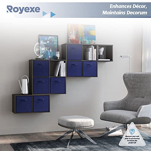 Storage Cubes - 11 Inch Cube Storage Bins (Set of 8). Fabric Cubby Organizer Baskets with Dual Handles | Foldable Closet Shelf Organization Boxes (White)