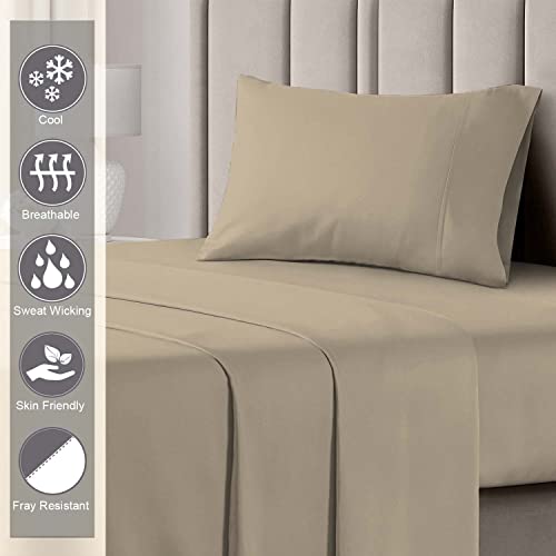 Pizuna 400 Thread Count Cotton Full-Size-Bed-Sheets-Set,