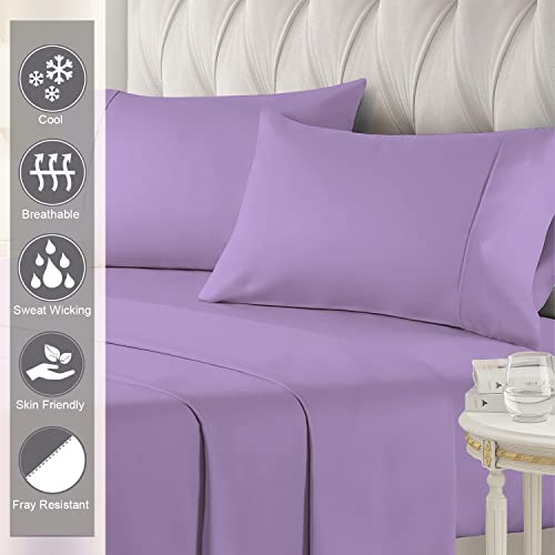 Pizuna 400 Thread Count Cotton Full-Size-Bed-Sheets-Set,