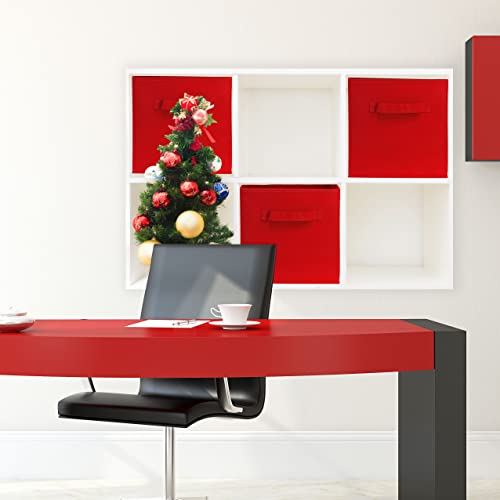 SimpleHouseware Storage Bin Cube Foldable Organizer, Grey - Pack of 6