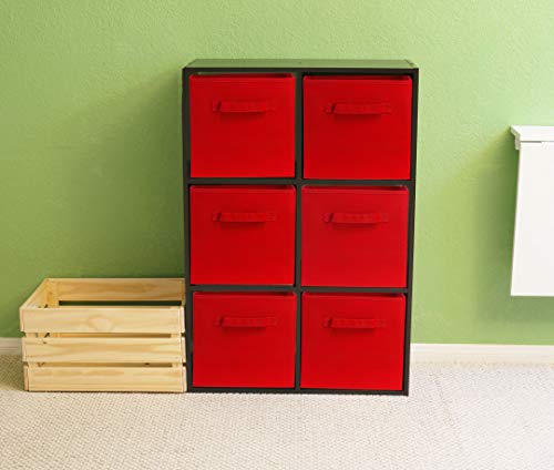 SimpleHouseware Storage Bin Cube Foldable Organizer, Grey - Pack of 6