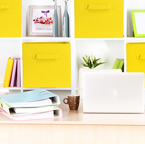 SimpleHouseware Storage Bin Cube Foldable Organizer, Grey - Pack of 6