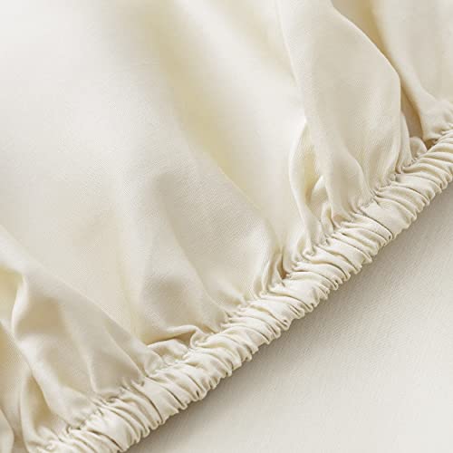 Welhome Soft Finish 100% Cotton Percale Sheet | 4 Piece Set | Full Size | White |