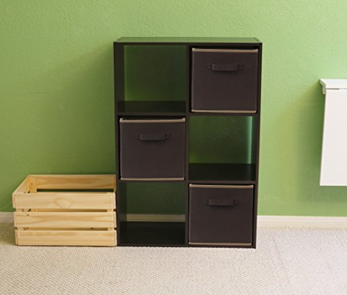 SimpleHouseware Storage Bin Cube Foldable Organizer, Grey - Pack of 6