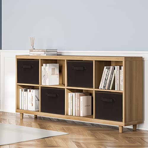 SimpleHouseware Storage Bin Cube Foldable Organizer, Grey - Pack of 6