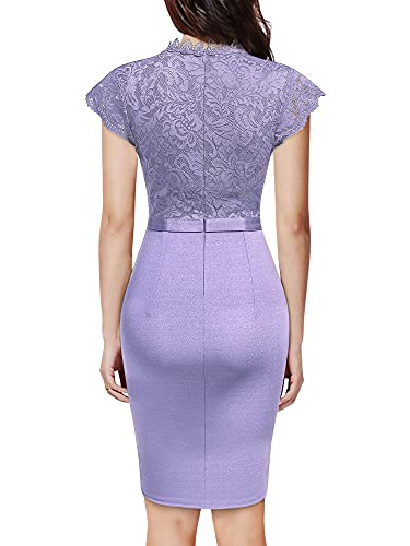 Miusol Women's Retro Floral Lace Ruffle Style Cocktail Mini Dress Navy Blue