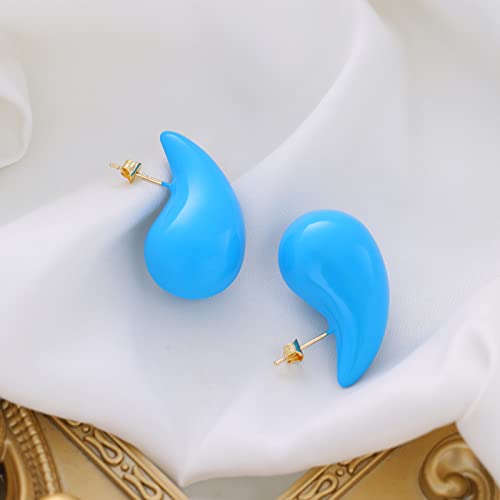 Apsvo Earring Dupes Chunky Gold Hoop Earrings for Women, Tear Drop Dangle Earrings, Teardrop Lightweight Water Drop Earrings for Women Girls Fashion Trendy Hypoallergenic Jewelry