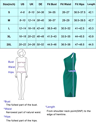 GRACE KARIN Women Sexy Sequin Cutout Bodycon One Shoulder Ruched Cocktail Dress Black S