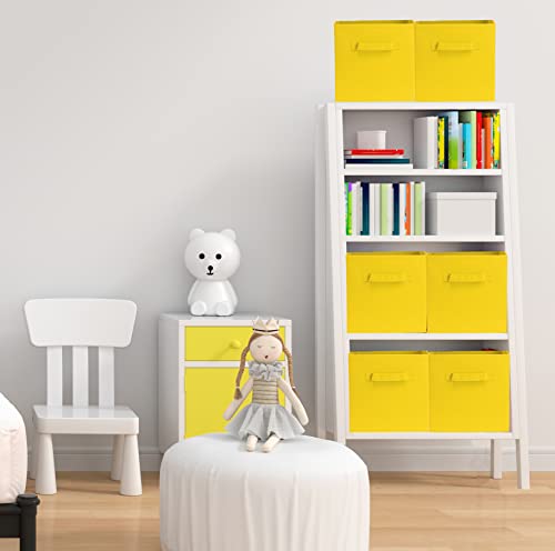 SimpleHouseware Storage Bin Cube Foldable Organizer, Grey - Pack of 6