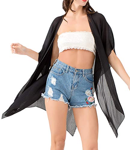 Belle Dame Women’s Sheer Chiffon Draped Kimono Loose Cardigan