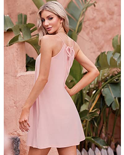 ULTRANICE Women's Summer Casual Spaghetti Straps Floral Swing Beach Dresses Mini Sun Dress