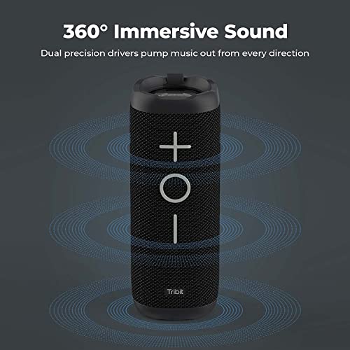 Tribit StormBox Bluetooth Speaker - 24W Portable Speaker, 360° Full Surround Sound, Enhanced Bass, Wireless Dual Pairing, IPX7 Waterproof, 20-Hour Playtime, 66ft Bluetooth Range Outdoor Speaker
