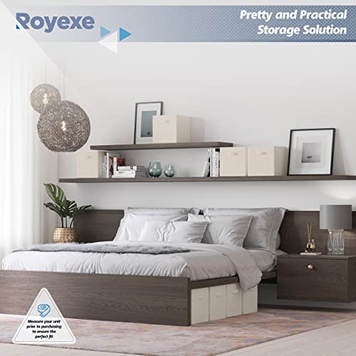 Storage Cubes - 11 Inch Cube Storage Bins (Set of 8). Fabric Cubby Organizer Baskets with Dual Handles | Foldable Closet Shelf Organization Boxes (White)