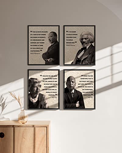African American Art Black History Posters for Classroom - by Haus and Hues | Black History Month Decorations & African American Posters for Classroom | Black History Quotes Framed Black - 8x10