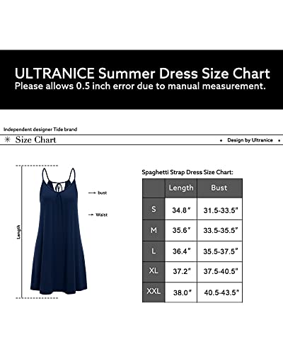ULTRANICE Women's Summer Casual Spaghetti Straps Floral Swing Beach Dresses Mini Sun Dress