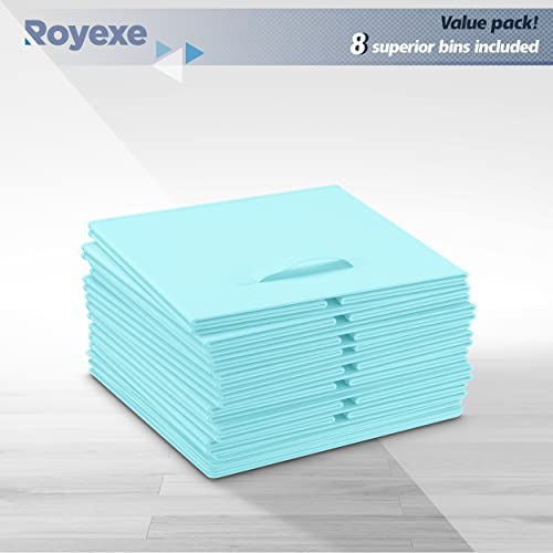 Storage Cubes - 11 Inch Cube Storage Bins (Set of 8). Fabric Cubby Organizer Baskets with Dual Handles | Foldable Closet Shelf Organization Boxes (White)