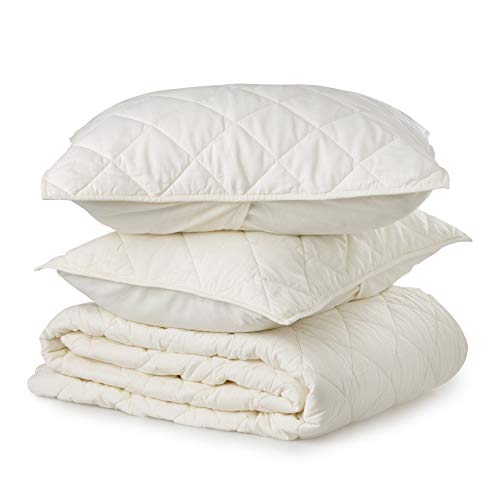 Welhome Soft Finish 100% Cotton Percale Sheet | 4 Piece Set | Full Size | White |