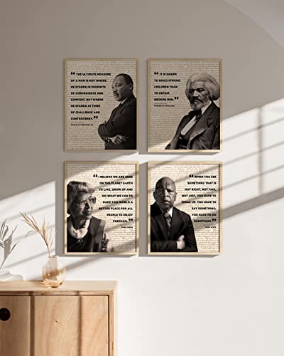 African American Art Black History Posters for Classroom - by Haus and Hues | Black History Month Decorations & African American Posters for Classroom | Black History Quotes Framed Black - 8x10