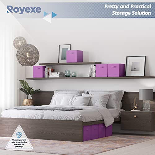 Storage Cubes - 11 Inch Cube Storage Bins (Set of 8). Fabric Cubby Organizer Baskets with Dual Handles | Foldable Closet Shelf Organization Boxes (White)