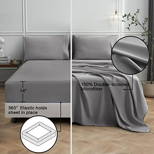 EMONIA Double Bed Sheets Set 4 Piece Full Bed Sheet