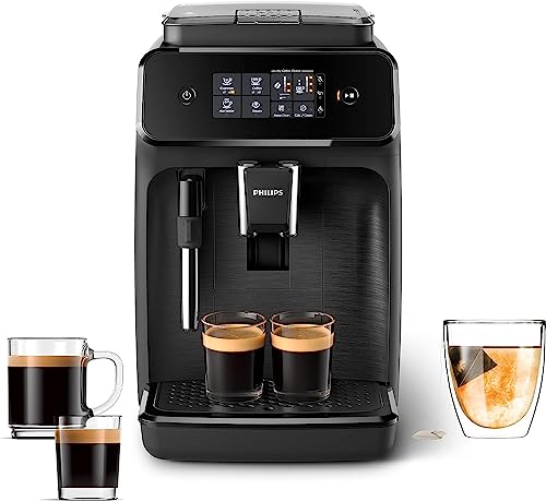 Philips 2200 Series Fully Automatic Espresso Machine, LatteGo Milk Frother, 3 Coffee Varieties, Intuitive Touch Display, 100% Ceramic Grinder, AquaClean Filter, Aroma Seal, Black (EP2230/14)