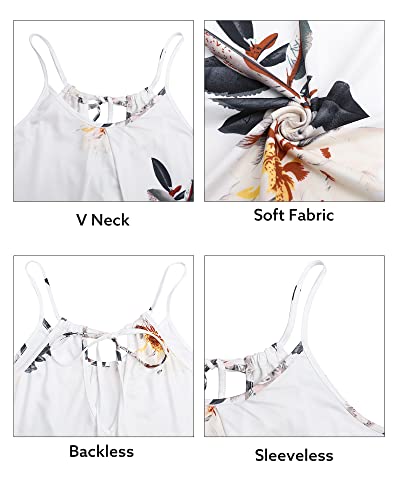 ULTRANICE Women's Summer Casual Spaghetti Straps Floral Swing Beach Dresses Mini Sun Dress