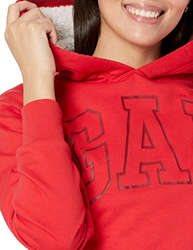 GAP womens Logo Sherpa Lined Hood Sweatshirt, Holiday Green, XX-Small US
