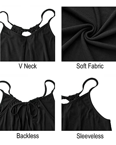 ULTRANICE Women's Summer Casual Spaghetti Straps Floral Swing Beach Dresses Mini Sun Dress