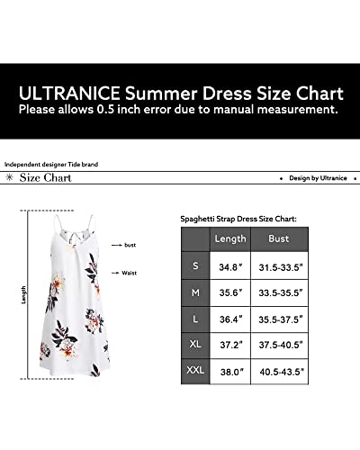 ULTRANICE Women's Summer Casual Spaghetti Straps Floral Swing Beach Dresses Mini Sun Dress