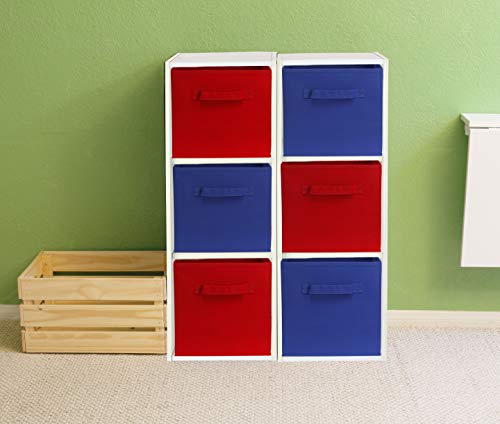 SimpleHouseware Storage Bin Cube Foldable Organizer, Grey - Pack of 6