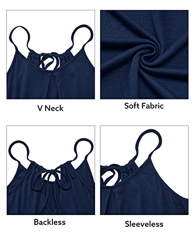 ULTRANICE Women's Summer Casual Spaghetti Straps Floral Swing Beach Dresses Mini Sun Dress