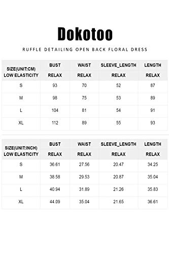 Dokotoo Women Dresses Cute Spring Boho Fall Casual Sexy Deep V Neck Ruffle Chiffon Lantern Long Sleeve Elegant Floral Printed Hawaiian Flowy Mini Short Skirt Dresses for Women Party 2022 X-Large