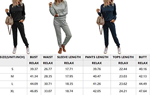 PRETTYGARDEN Women's Tie Dye Two Piece Tracksuit Set Long Sleeve Sweatshirt with Long Pants (Grey,X-Large)