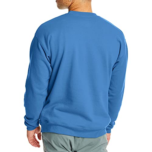 Hanes Men's Sweatshirt, EcoSmart Fleece Crewneck Sweatshirt, Cotton-Blend Fleece Sweatshirt, Plush Fleece Pullover Sweatshirt, Black, Large