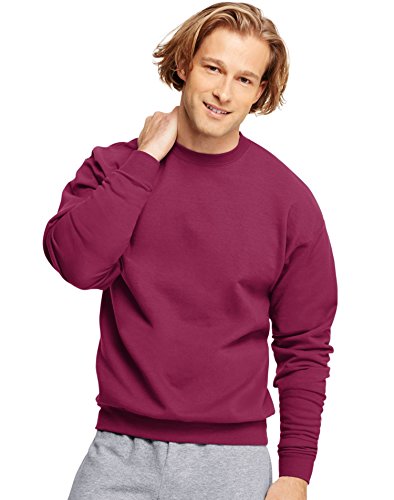 Hanes Men's Sweatshirt, EcoSmart Fleece Crewneck Sweatshirt, Cotton-Blend Fleece Sweatshirt, Plush Fleece Pullover Sweatshirt, Black, Large