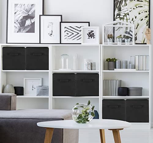 SimpleHouseware Storage Bin Cube Foldable Organizer, Grey - Pack of 6