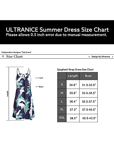 ULTRANICE Women's Summer Casual Spaghetti Straps Floral Swing Beach Dresses Mini Sun Dress