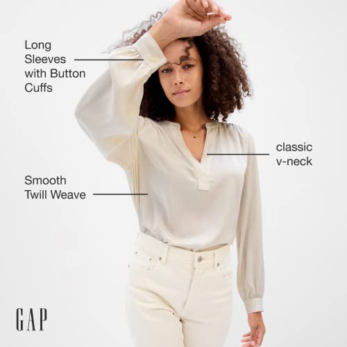 GAP Women's Long Sleeve V-Neck Top Shirt