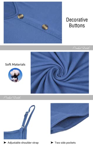 WNEEDU Women Summer Dress Sexy V Neck Button Down Floral Print Swing Mini Tunic Dress with Pockets (XL, Rose White)