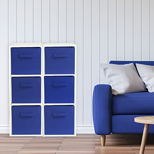 SimpleHouseware Storage Bin Cube Foldable Organizer, Grey - Pack of 6