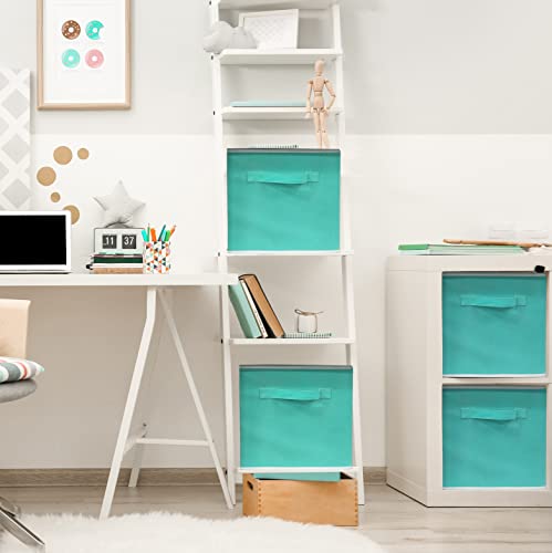 SimpleHouseware Storage Bin Cube Foldable Organizer, Grey - Pack of 6