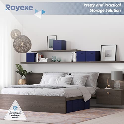 Storage Cubes - 11 Inch Cube Storage Bins (Set of 8). Fabric Cubby Organizer Baskets with Dual Handles | Foldable Closet Shelf Organization Boxes (White)