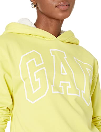 GAP womens Logo Sherpa Lined Hood Sweatshirt, Holiday Green, XX-Small US