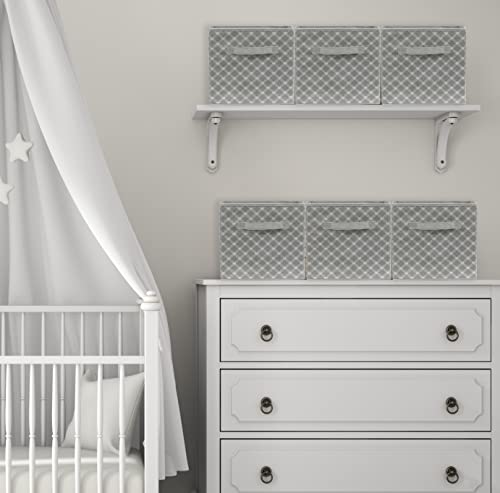 SimpleHouseware Storage Bin Cube Foldable Organizer, Grey - Pack of 6