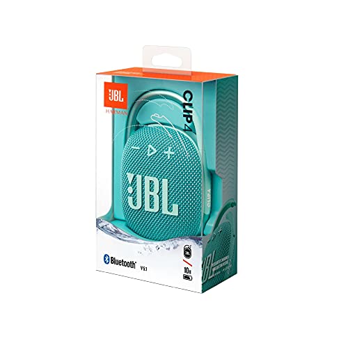 JBL Clip 4 - Portable Mini Bluetooth Speaker, Big Audio and Punchy bass, Integrated Carabiner, IP67 Waterproof and dustproof, 10 Hours of Playtime, Speaker for Home, Outdoor and Travel - (Blue)