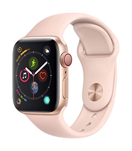 Apple Watch Series 4 (GPS + Cellular, 44MM) - Space Black Aluminum Case with Black Sport Band (Renewed)
