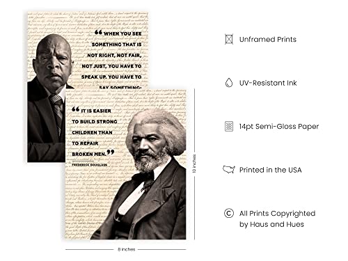 African American Art Black History Posters for Classroom - by Haus and Hues | Black History Month Decorations & African American Posters for Classroom | Black History Quotes Framed Black - 8x10
