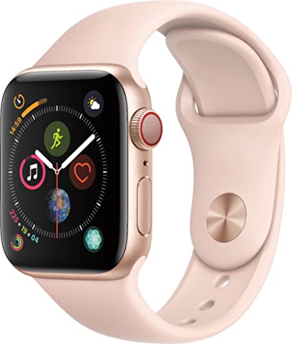 Apple Watch Series 4 (GPS + Cellular, 44MM) - Space Black Aluminum Case with Black Sport Band (Renewed)