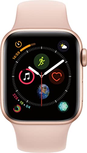 Apple Watch Series 4 (GPS + Cellular, 44MM) - Space Black Aluminum Case with Black Sport Band (Renewed)