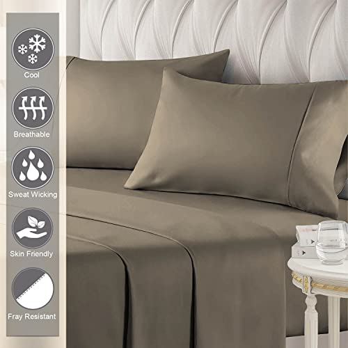 Pizuna 400 Thread Count Cotton Full-Size-Bed-Sheets-Set,